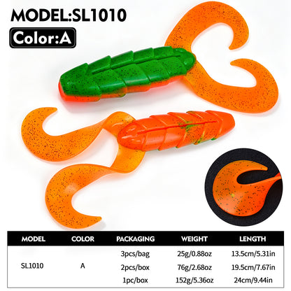 curly tail fishing lures SUNLURE SL1010 Double Grub Soft Plastic – Proberos Skimblade Boaton Boat LED Night Breaking Strain:8lb Made with top quality