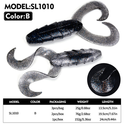 SUNLURE SL1010 Double Curly Tail Grub Soft Plastic Fishing Lures