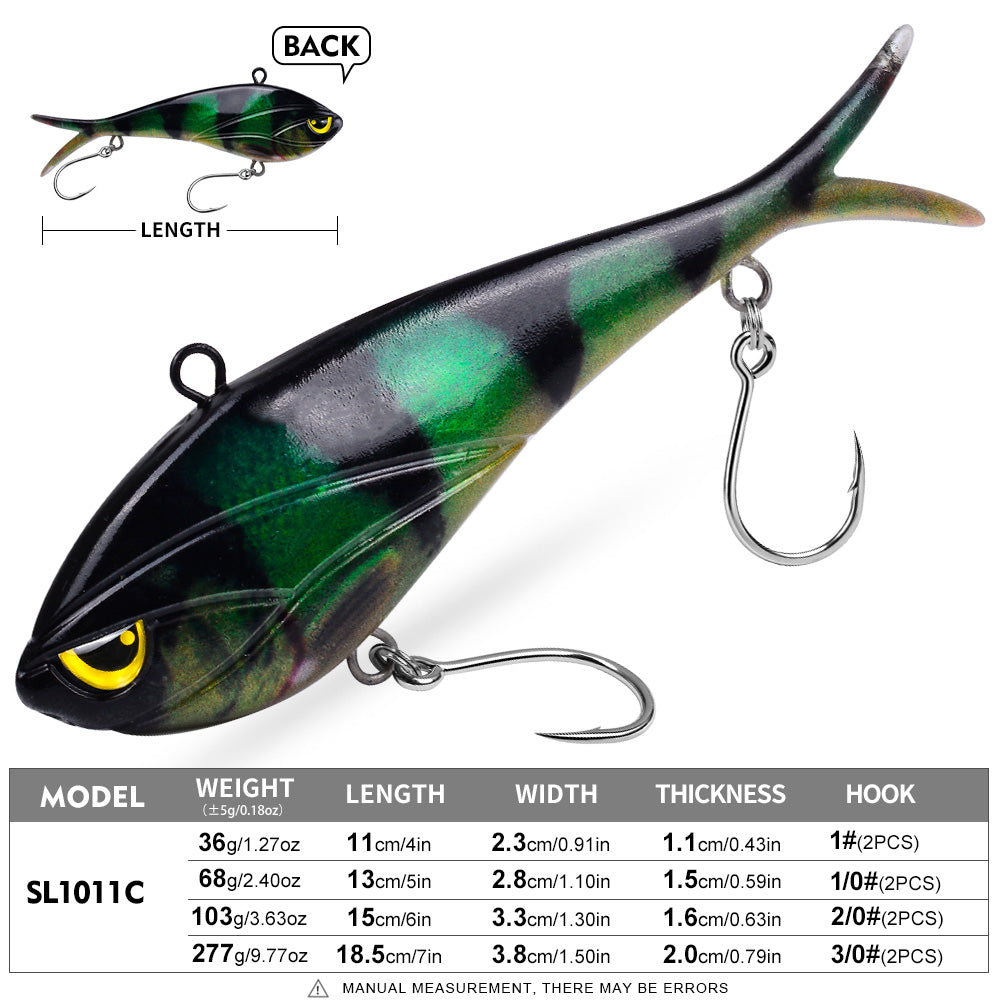 SUNLURE SL1011 Split Tail Soft Swimbait Saltwater Lure (36g-277g)