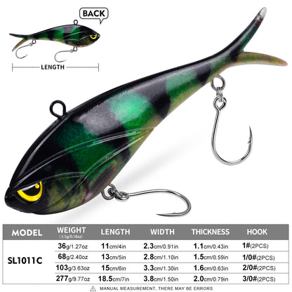 SUNLURE SL1011 Split Tail Soft Swimbait Saltwater Lure (36g-277g)