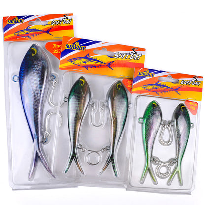 SUNLURE SL1011 Split Tail Soft Swimbait Saltwater Lure (36g-277g)