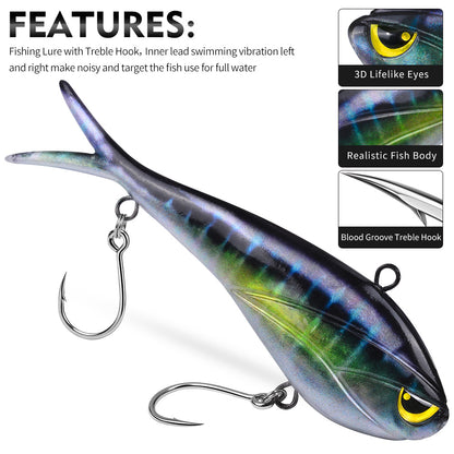 SUNLURE SL1011 Split Tail Soft Swimbait Saltwater Lure (36g-277g)
