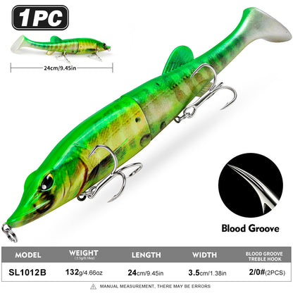 SUNLURE Jointed Pike Swimbait Lure | Soft Tail Musky Fishing Bait