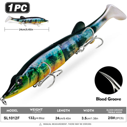 SUNLURE Jointed Pike Swimbait Lure | Soft Tail Musky Fishing Bait