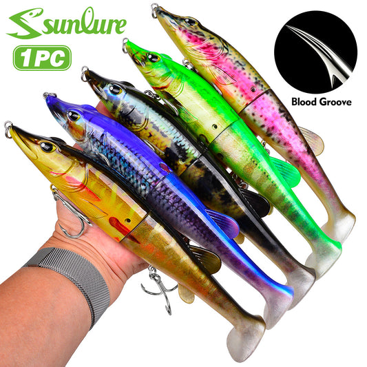 SUNLURE Jointed Pike Swimbait Lure | Soft Tail Musky Fishing Bait