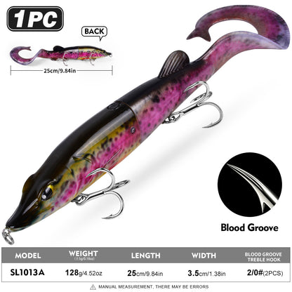 SUNLURE Jointed Pike Swimbait Lure | Soft Tail Musky Fishing Bait
