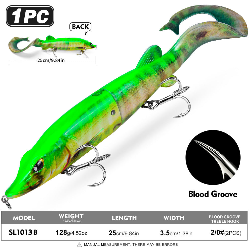 SUNLURE Jointed Pike Swimbait Lure | Soft Tail Musky Fishing Bait