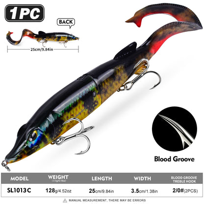 SUNLURE Jointed Pike Swimbait Lure | Soft Tail Musky Fishing Bait