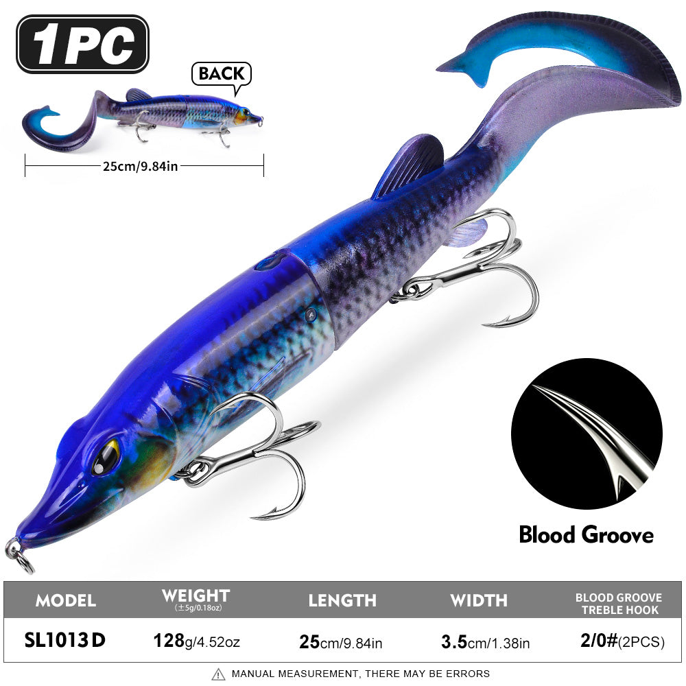 SUNLURE Jointed Pike Swimbait Lure | Soft Tail Musky Fishing Bait