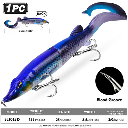 SUNLURE Jointed Pike Swimbait Lure | Soft Tail Musky Fishing Bait