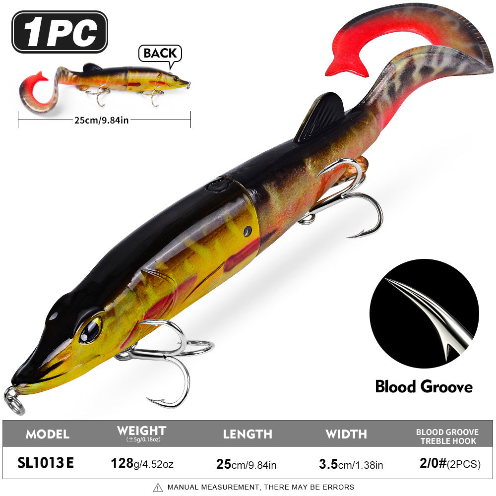 SUNLURE Jointed Pike Swimbait Lure | Soft Tail Musky Fishing Bait