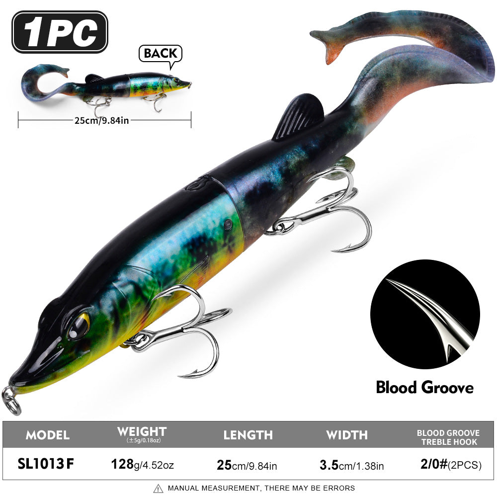 SUNLURE Jointed Pike Swimbait Lure | Soft Tail Musky Fishing Bait