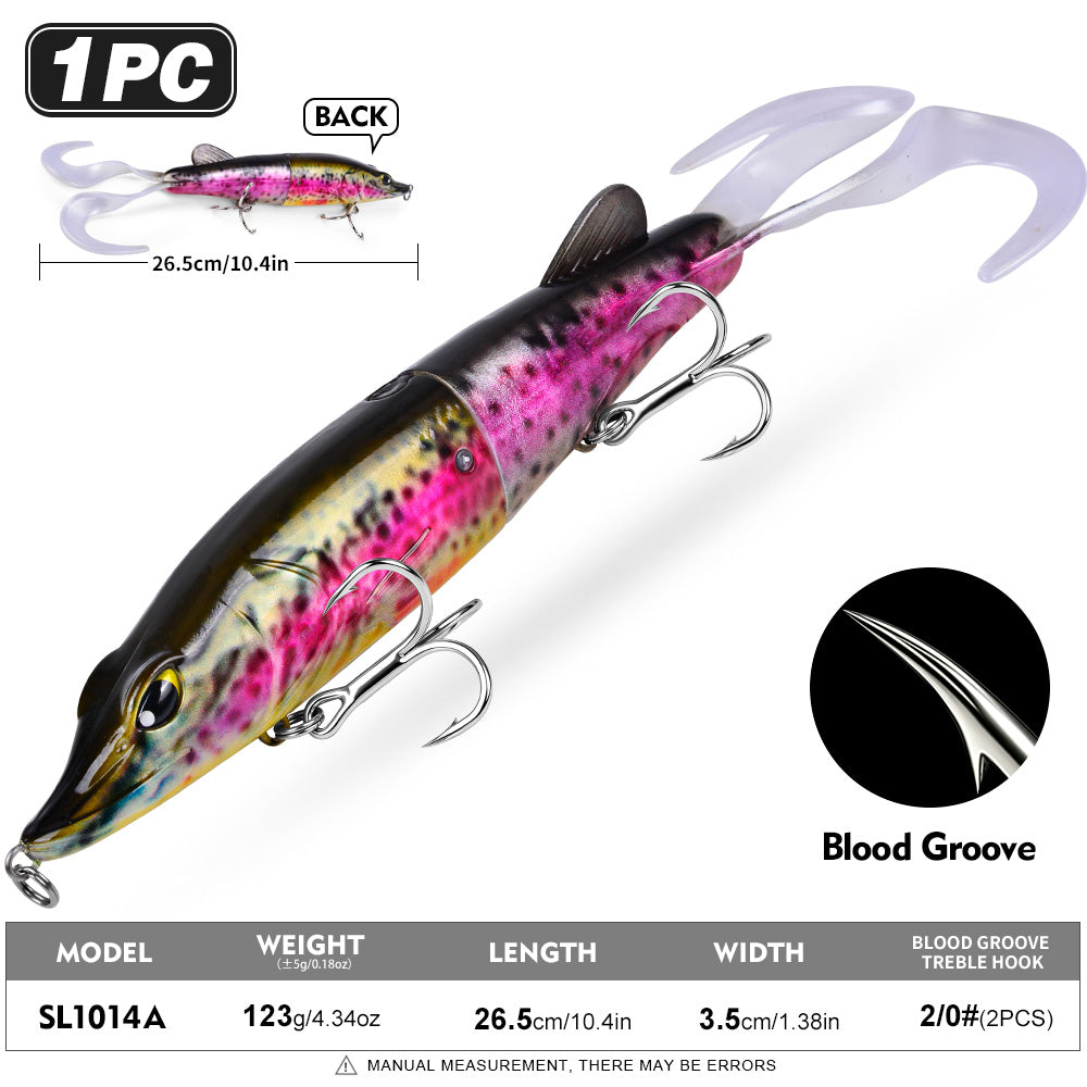 SUNLURE Jointed Pike Swimbait Lure | Soft Tail Musky Fishing Bait