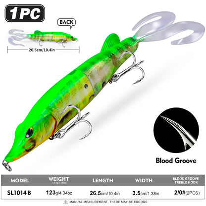 SUNLURE Jointed Pike Swimbait Lure | Soft Tail Musky Fishing Bait
