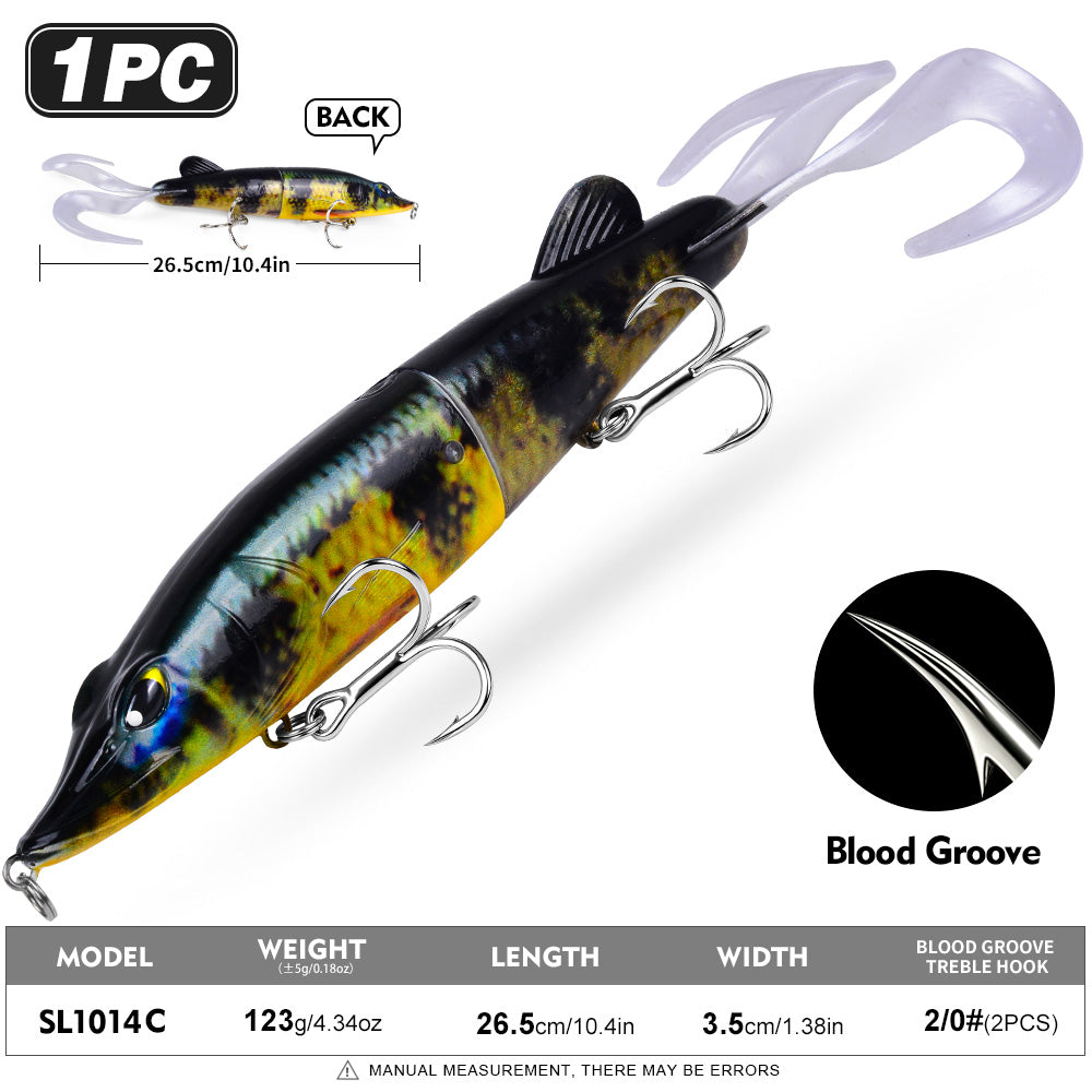 SUNLURE Jointed Pike Swimbait Lure | Soft Tail Musky Fishing Bait