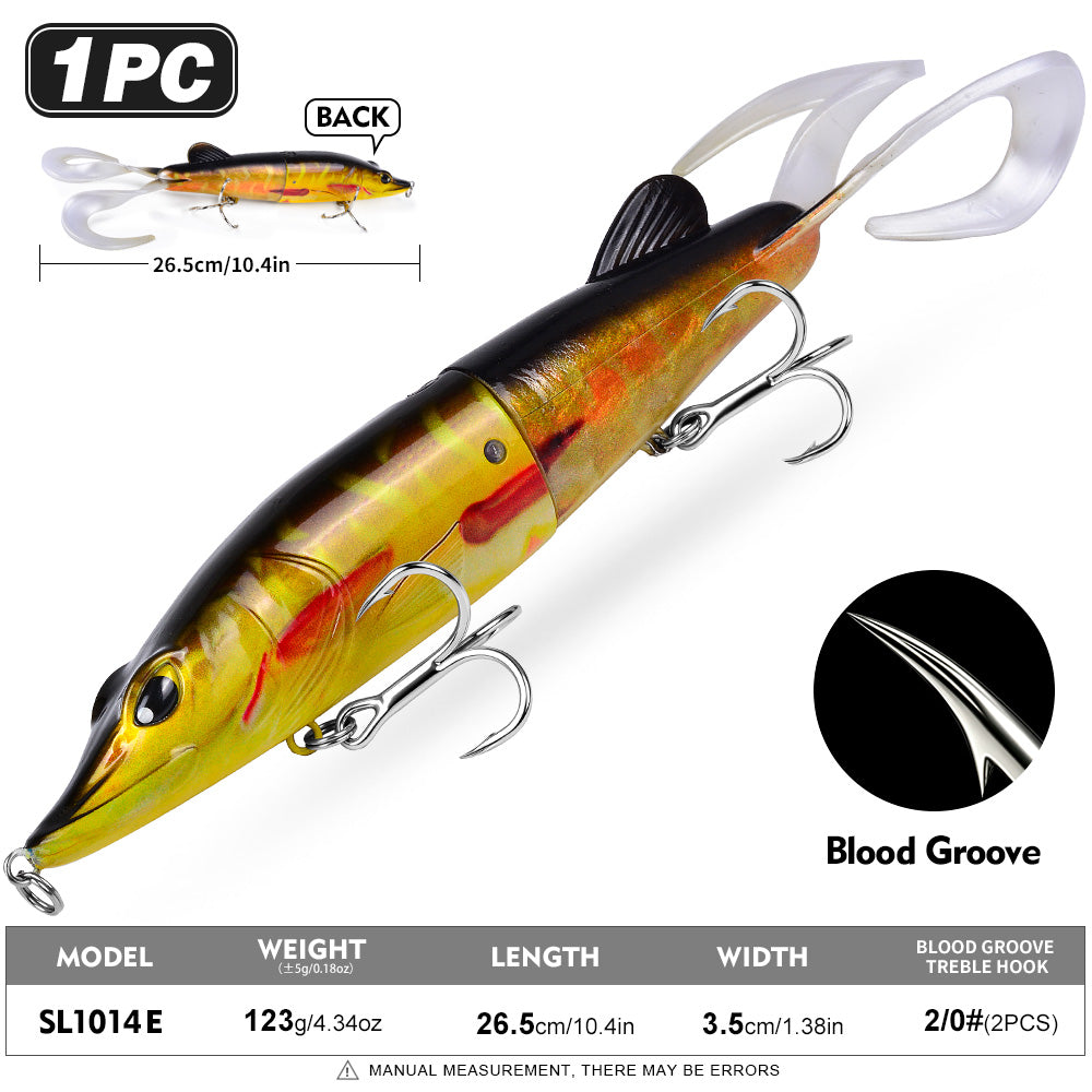 SUNLURE Jointed Pike Swimbait Lure | Soft Tail Musky Fishing Bait
