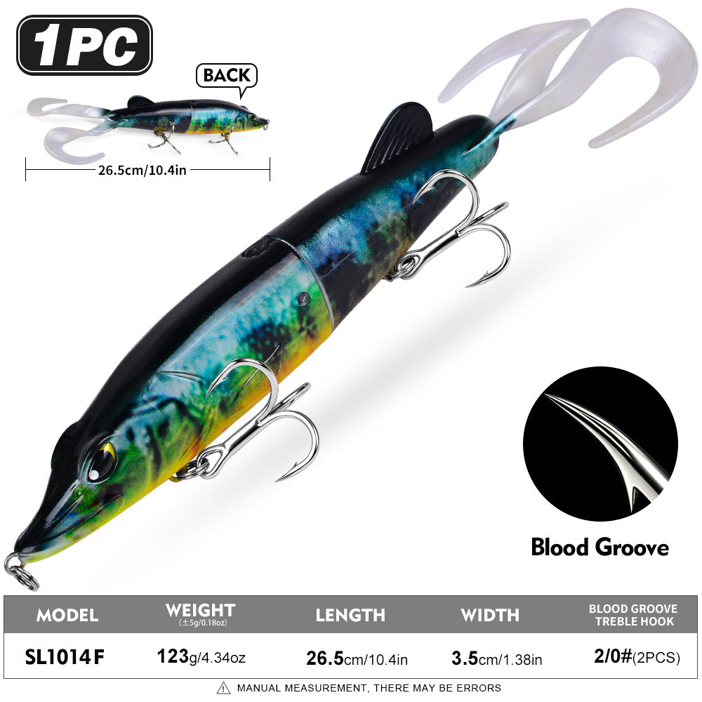 SUNLURE Jointed Pike Swimbait Lure | Soft Tail Musky Fishing Bait