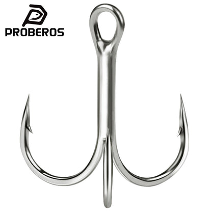 PROBEROS 20PCS Treble Fishing Hooks 14#-3/0# High Carbon Steel Anti-rust Hooks Material: High Ca