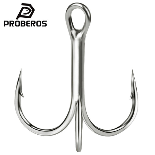 PROBEROS 20PCS Treble Fishing Hooks 14#-3/0# High Carbon Steel Anti-rust Hooks Material: High Ca