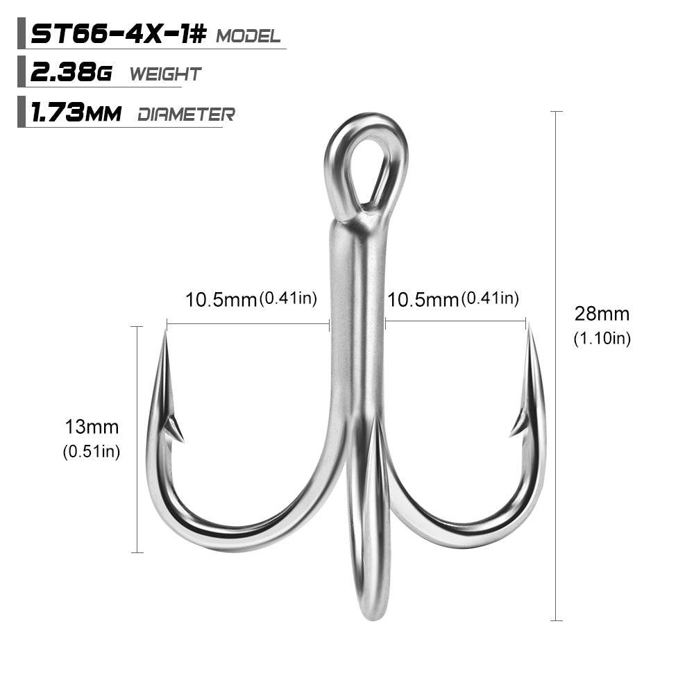 PROBEROS Lure 3 Ben Hook 4X Reinforced Anchor Hook 4X Reinforced Tin Color Anti-rust 3 Claw Hook Long Throw Fake Bait Fish Hook 50pcs - Proberos
