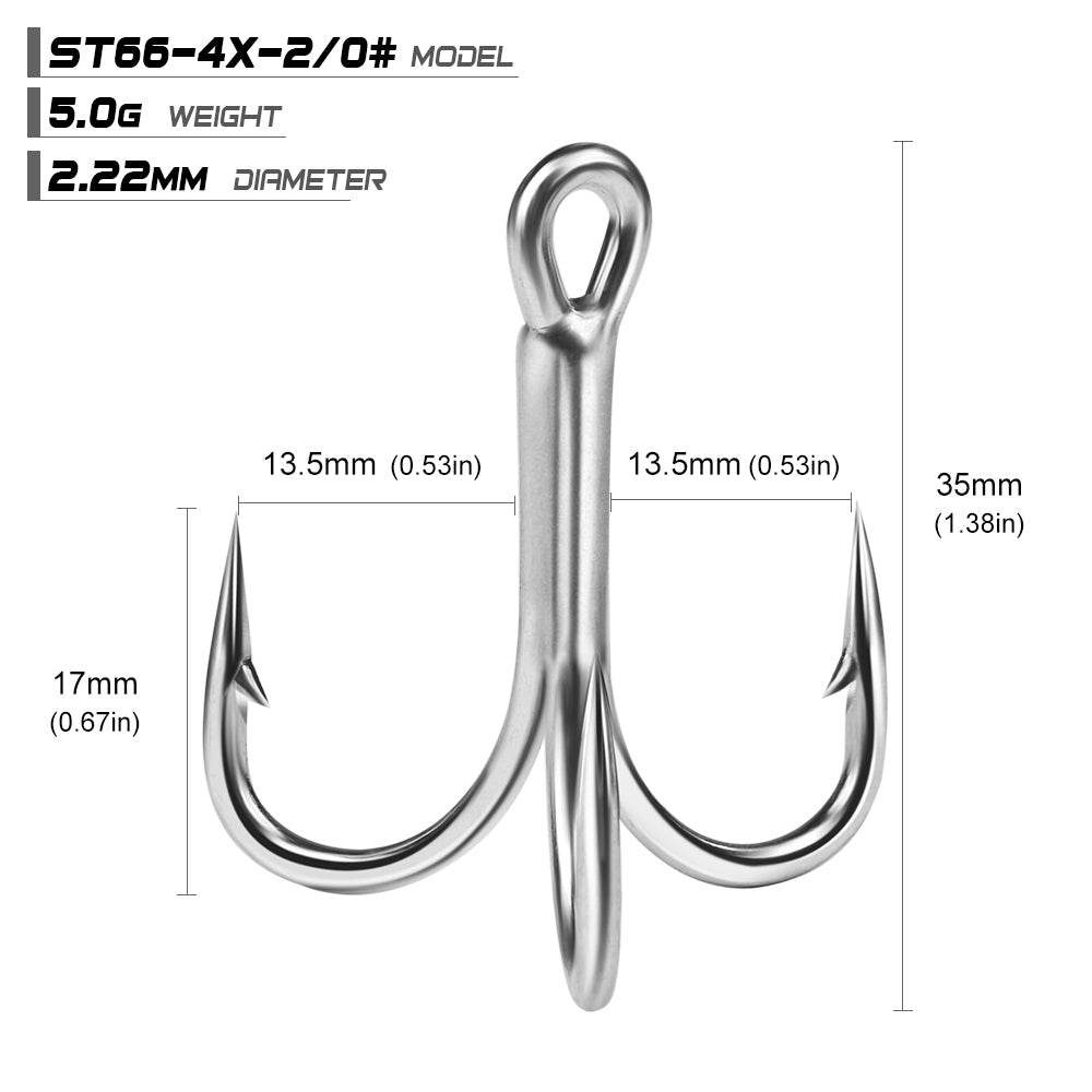 PROBEROS Lure 3 Ben Hook 4X Reinforced Anchor Hook 4X Reinforced Tin Color Anti-rust 3 Claw Hook Long Throw Fake Bait Fish Hook 50pcs - Proberos