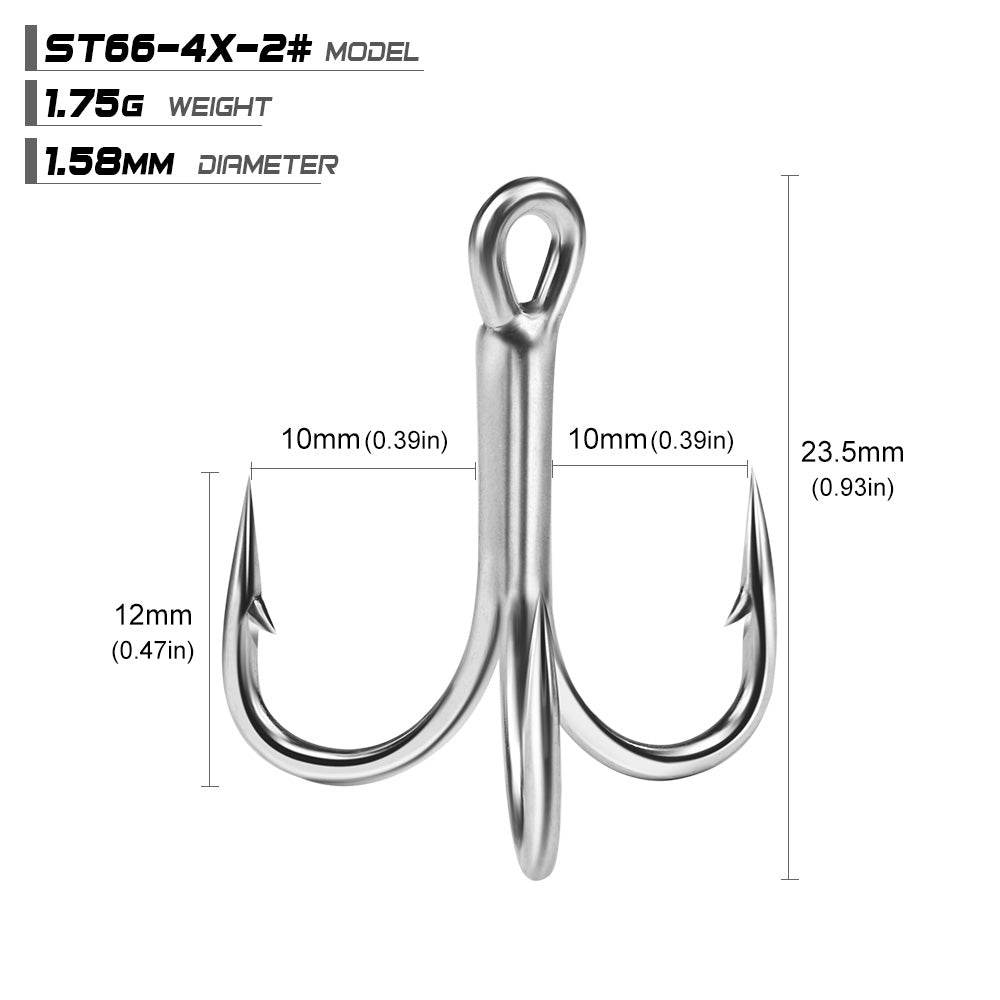 PROBEROS Lure 3 Ben Hook 4X Reinforced Anchor Hook 4X Reinforced Tin Color Anti-rust 3 Claw Hook Long Throw Fake Bait Fish Hook 50pcs - Proberos
