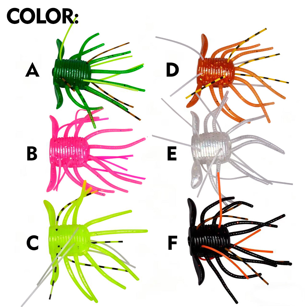 SUNLURE RL013 Soft Plastic Creature Baits 6 Colors Assortment Display