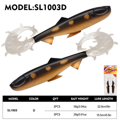 SUNLURE SL1003 Large Curly Tail Swimbait (16/22cm) | Soft Lures