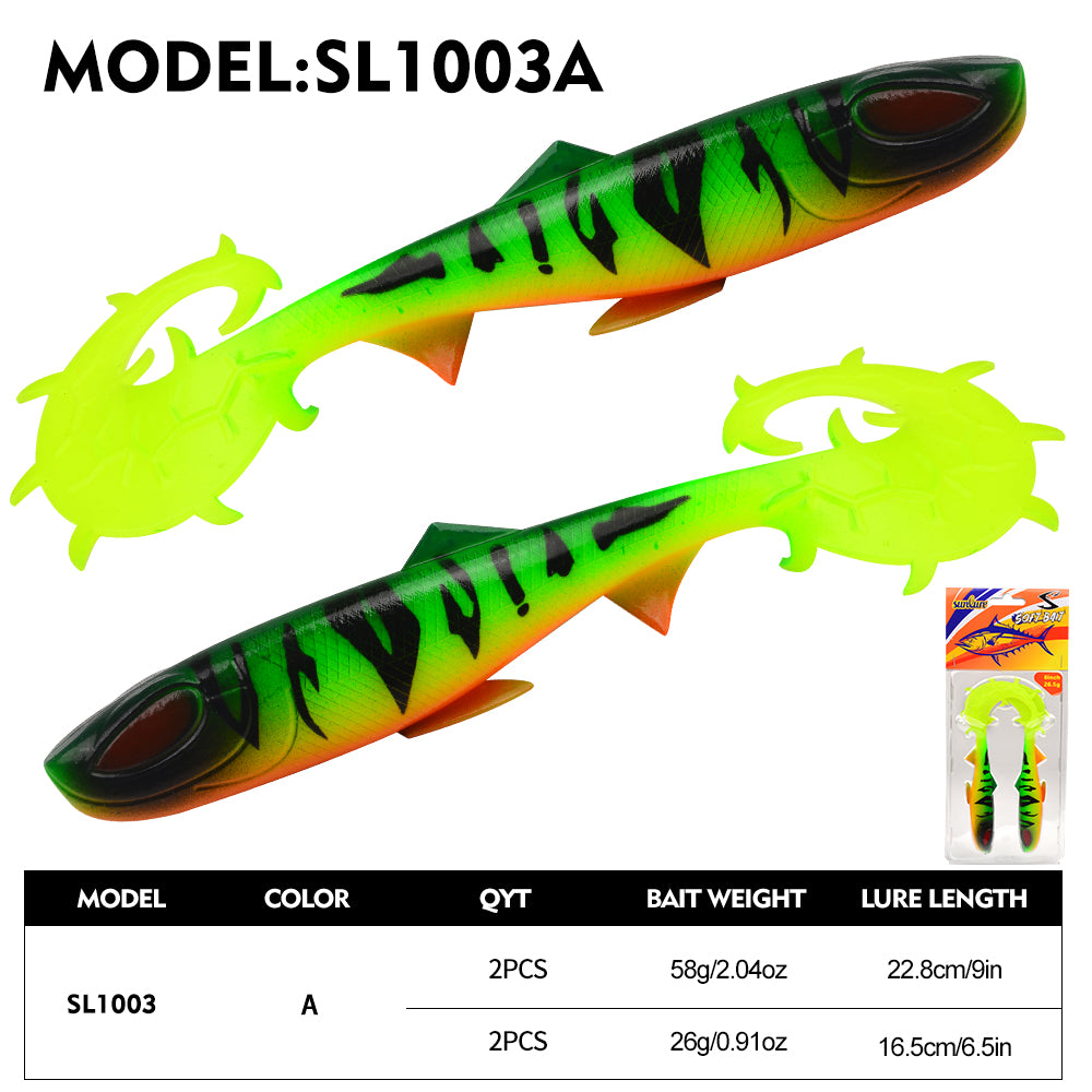 SUNLURE SL1003 Large Curly Tail Swimbait (16/22cm) | Soft Lures