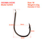 PROBEROS 500PCS Saltwater Fishing Hook Black Color High-Carbon Steel Iseama With Ring hook High Strength 1#-15# Single Hooks
