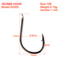 PROBEROS 500PCS Saltwater Fishing Hook Black Color High-Carbon Steel Iseama With Ring hook High Strength 1#-15# Single Hooks