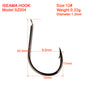 PROBEROS 500PCS Saltwater Fishing Hook Black Color High-Carbon Steel Iseama With Ring hook High Strength 1#-15# Single Hooks