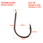 PROBEROS 500PCS Saltwater Fishing Hook Black Color High-Carbon Steel Iseama With Ring hook High Strength 1#-15# Single Hooks