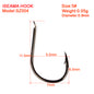 PROBEROS 500PCS Saltwater Fishing Hook Black Color High-Carbon Steel Iseama With Ring hook High Strength 1#-15# Single Hooks