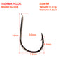 PROBEROS 500PCS Saltwater Fishing Hook Black Color High-Carbon Steel Iseama With Ring hook High Strength 1#-15# Single Hooks