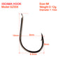 PROBEROS 500PCS Saltwater Fishing Hook Black Color High-Carbon Steel Iseama With Ring hook High Strength 1#-15# Single Hooks