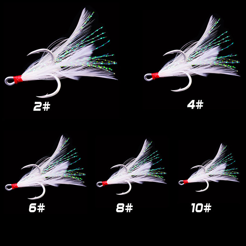 PROBEROS 2X Strong Treble Hooks with Feathers&nbsp;