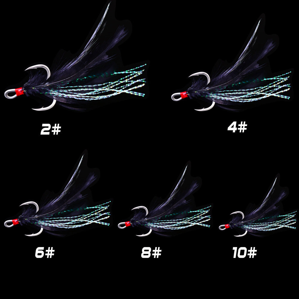 PROBEROS 2X Strong Treble Hooks with Feathers&nbsp;