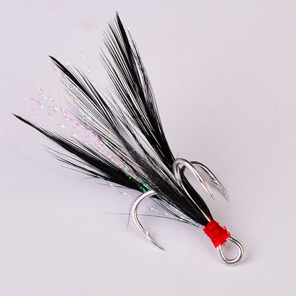 PROBEROS 2X Strong Treble Hooks with Feathers