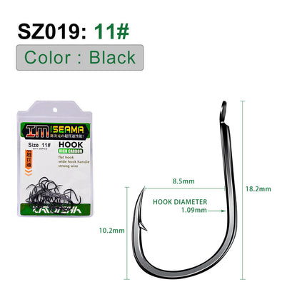 PROBEROS 500pcs  Flat Hook Jigging Slow Jig iron plate Hook High Carbon Steel Saltwater Fishing Hook Fishhook