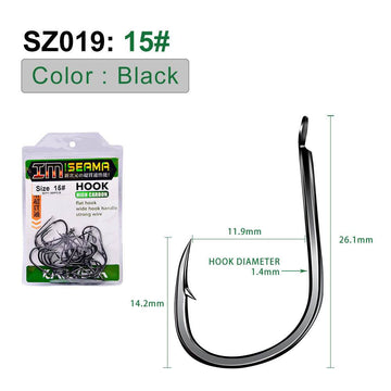PROBEROS 500pcs Flat Hook Jigging Slow Jig iron plate Hook High Carbon Steel Saltwater Fishing Hook Fishhook - Proberos