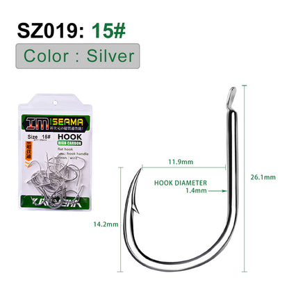 PROBEROS 500pcs  Flat Hook Jigging Slow Jig iron plate Hook High Carbon Steel Saltwater Fishing Hook Fishhook