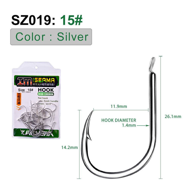 PROBEROS 500pcs Flat Hook Jigging Slow Jig iron plate Hook High Carbon Steel Saltwater Fishing Hook Fishhook - Proberos