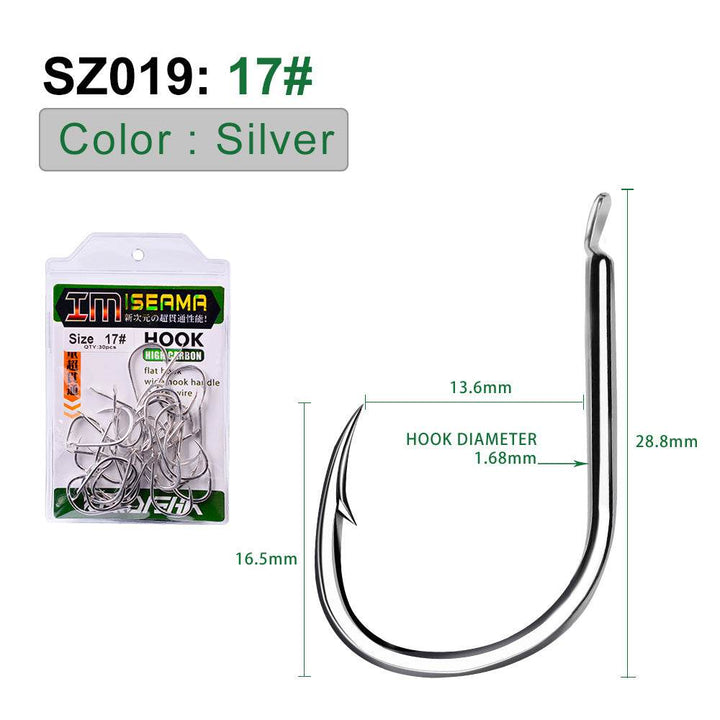PROBEROS 500pcs Flat Hook Jigging Slow Jig iron plate Hook High Carbon Steel Saltwater Fishing Hook Fishhook - Proberos