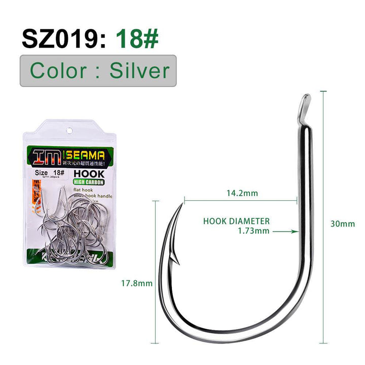 PROBEROS 500pcs Flat Hook Jigging Slow Jig iron plate Hook High Carbon Steel Saltwater Fishing Hook Fishhook - Proberos