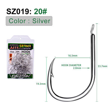 PROBEROS 500pcs  Flat Hook Jigging Slow Jig iron plate Hook High Carbon Steel Saltwater Fishing Hook Fishhook