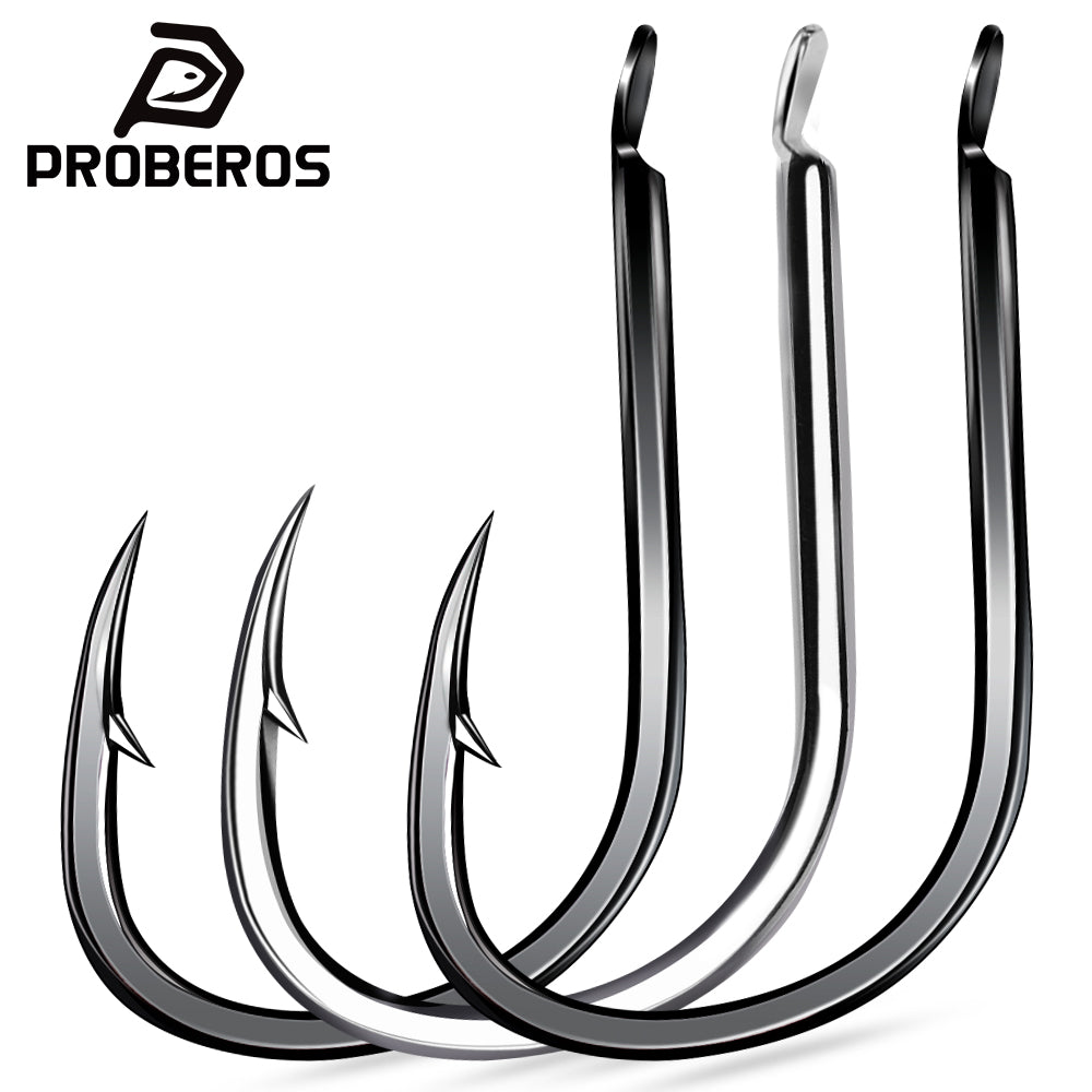 PROBEROS 30PCS Saltwater Fishing Hooks 11#-20# Anti-rusty Single hook Tin Color Fishhooks&nbsp; &nbsp;High Carbon Steel Strength