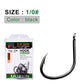PROBEROS 50Pcs High Carbon Steel Offset Barbed Fishhooks Flat Carp Fishing Hooks Single Jigging Hooks Accessories Tackle - Proberos
