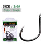PROBEROS 50Pcs High Carbon Steel Offset Barbed Fishhooks Flat Carp Fishing Hooks Single Jigging Hooks Accessories Tackle