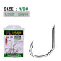 PROBEROS 50Pcs High Carbon Steel Offset Barbed Fishhooks Flat Carp Fishing Hooks Single Jigging Hooks Accessories Tackle